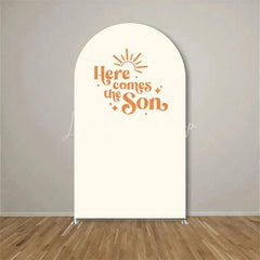 Lofaris Here Comes The Son Arch Backdrop Boho Sun Terracotta Background for Baby Shower