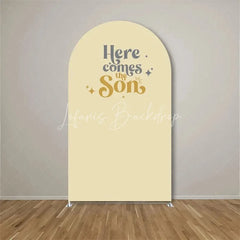 Lofaris Here Comes The Son Arch Backdrop Boho Sun Terracotta Background for Baby Shower