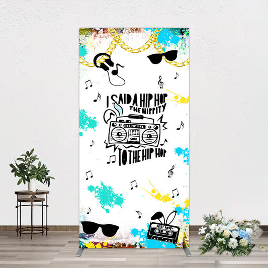 Lofaris Hip Hop Sunglasses Note Gold Necklace Rectangle Backdrop