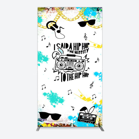 Lofaris Hip Hop Sunglasses Note Gold Necklace Rectangle Backdrop