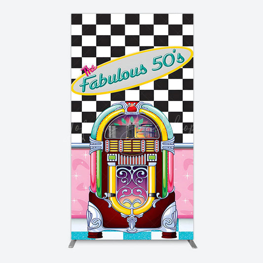 Lofaris Hiphop Plaid Fabulous 50s Dance Party Rectangle Backdrop