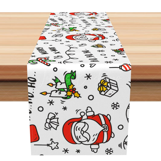 Lofaris Hohoho Santa Claus Simple Drawing Xmas Table Runner