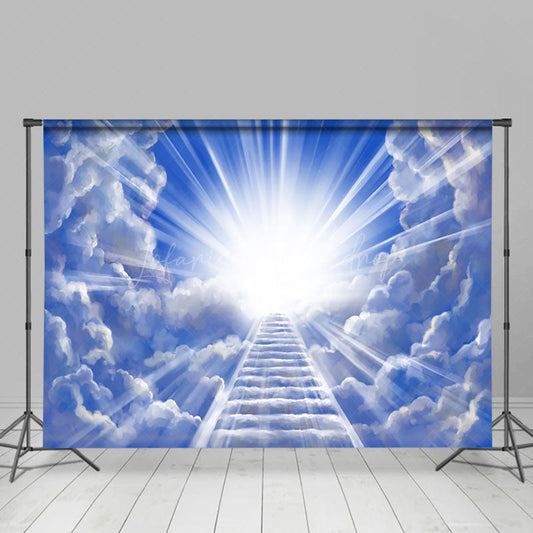 Lofaris Holy Light Blue Cloud Heaven Ladder Easter Backdrop