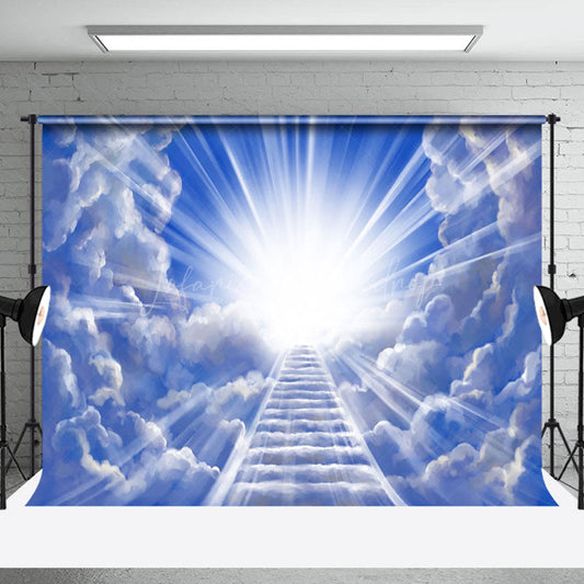 Lofaris Holy Light Blue Cloud Heaven Ladder Easter Backdrop