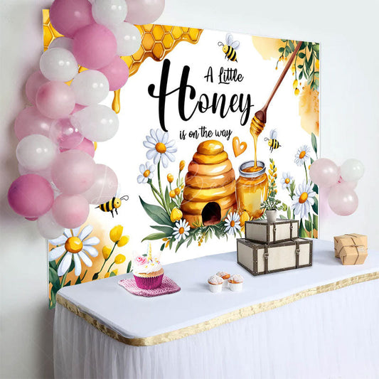 Lofaris Honey Bee Is On The Way Sweet Baby Shower Backdrop