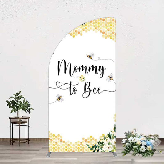 Lofaris Honeycomb Mommy To Bee Baby Shower Half Moon Arch Backdrop