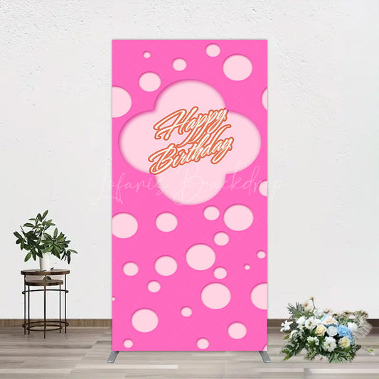 Lofaris Hot Pink Dots Girls Happy Birthday Rectangle Backdrop