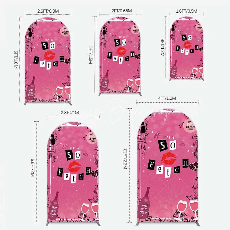 Lofaris Hot Pink That is So Fetch Arch Backdrop Mean Girls Theme Bridal Shower and Party Decoration