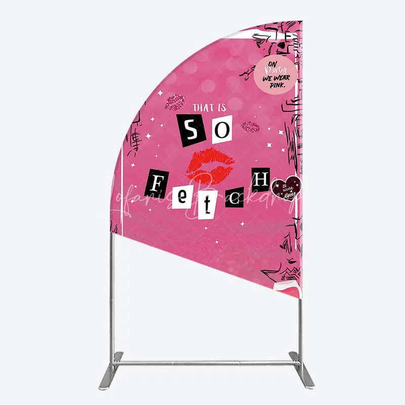 Lofaris Hot Pink That is So Fetch Half Moon Arch Backdrop Mean Girls Theme Bridal Shower and Party Decoration