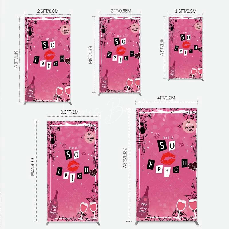 Lofaris Hot Pink That is So Fetch Rectangle Backdrop Mean Girls Theme Bridal Shower and Party Decoration