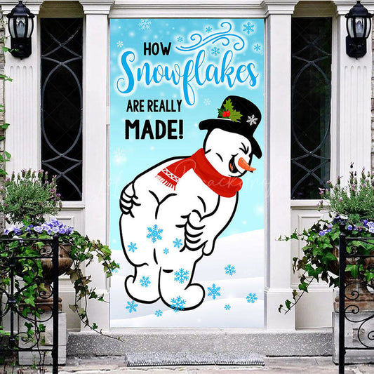 Lofaris How Snowflakes Are Really Made Christmas Door Cover