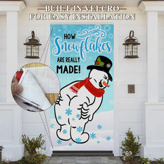 Lofaris How Snowflakes Are Really Made Christmas Door Cover