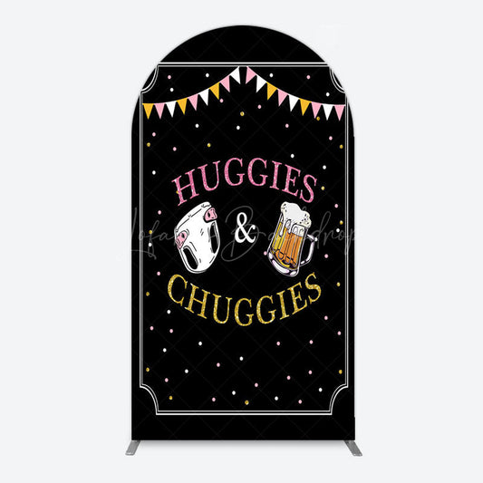 Lofaris Huggies And Chuggies Cute Baby Shower Arch Backdrop