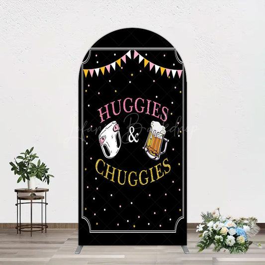 Lofaris Huggies And Chuggies Cute Baby Shower Arch Backdrop