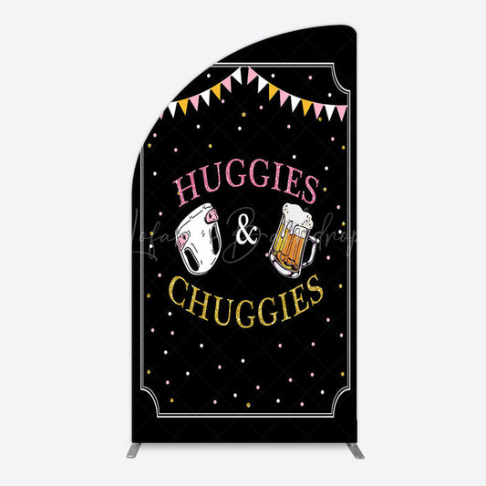 Lofaris Huggies And Chuggies Cute Baby Shower Half Moon Arch Backdrop