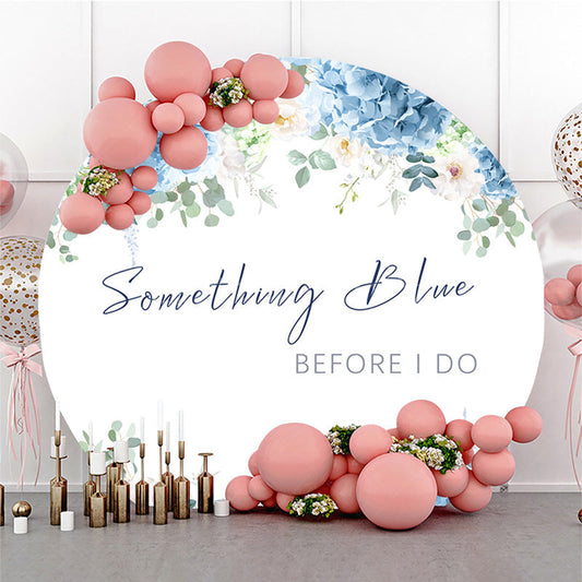 Lofaris Hydrangea Something Blue Bridal Shower Round Backdrop