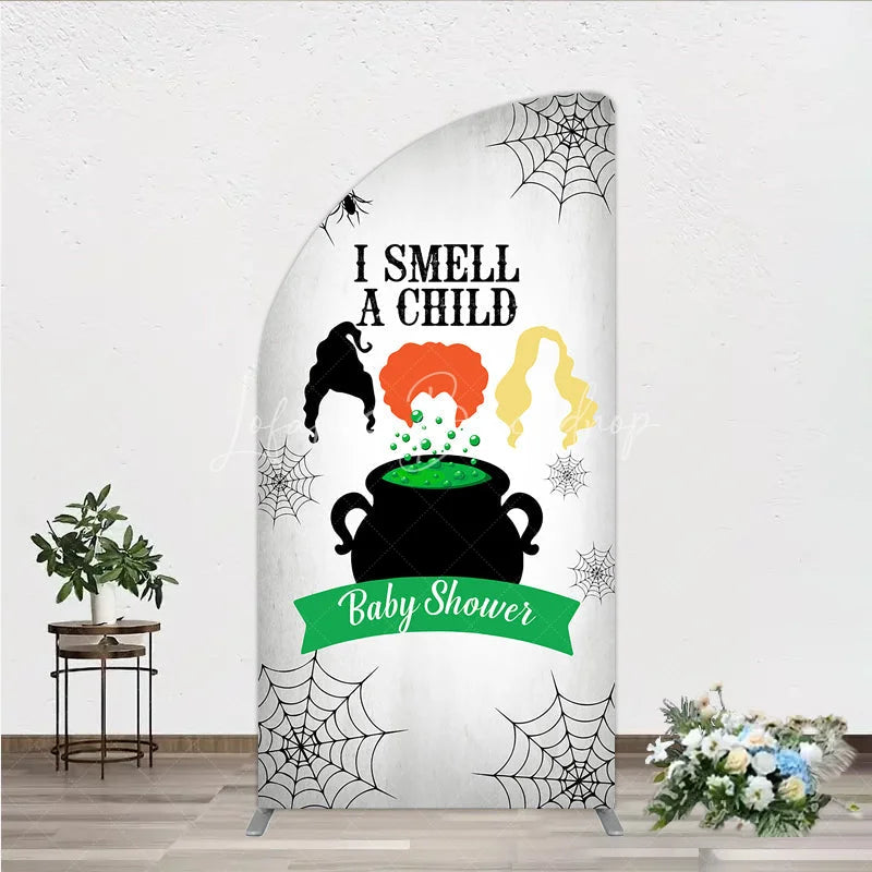 Lofaris I Smell a Child Halloween Baby Shower Half Moon Arch Backdrop Hocus Pocus Inspired Witch Sisters A is Brewing Decor