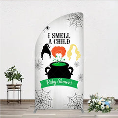 Lofaris I Smell a Child Halloween Baby Shower Half Moon Arch Backdrop Hocus Pocus Inspired Witch Sisters A is Brewing Decor