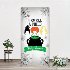 Lofaris I Smell a Child Halloween Baby Shower Rectangle Backdrop Hocus Pocus Inspired Witch Sisters A is Brewing Decor