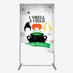 Lofaris I Smell a Child Halloween Baby Shower Rectangle Backdrop Hocus Pocus Inspired Witch Sisters A is Brewing Decor