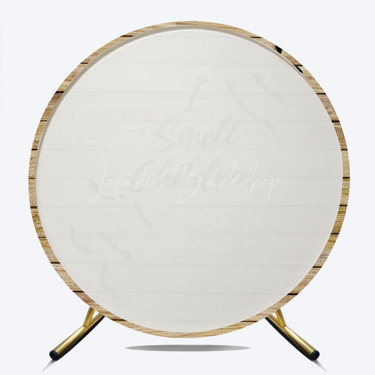 Lofaris I Smell Children Round Backdrop for Halloween Hocus Pocus Inspired with Bats Rustic Wood Witch Party Decor