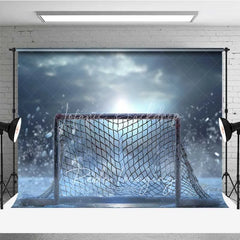 Lofaris Ice Hockey Goal Net Sports Photography Backdrop Winter Frozen Rink Puck Dust Competition Background