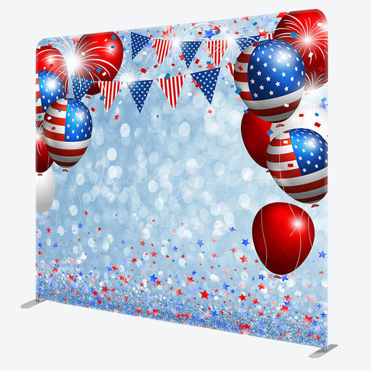 Lofaris Independence Day Balloons Bokeh Pillow Case Backdrop
