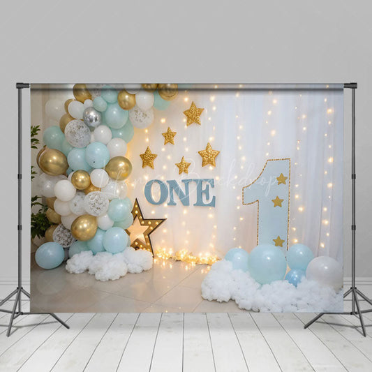 Lofaris Indoor Balloon Lights Birthday Cake Smash Backdrop