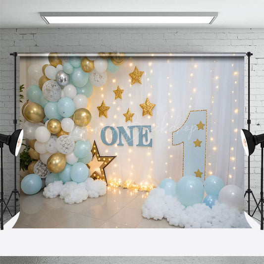 Lofaris Indoor Balloon Lights Birthday Cake Smash Backdrop
