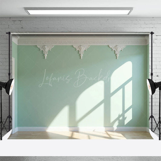 Lofaris Indoor Light Green White Wall Photography Backdrop