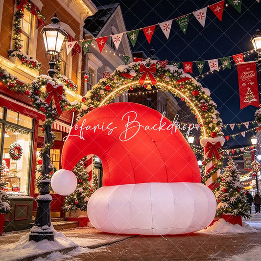 Lofaris Inflatable Santa Hat Christmas Decoration Outdoor Heavy-Duty Holiday Display