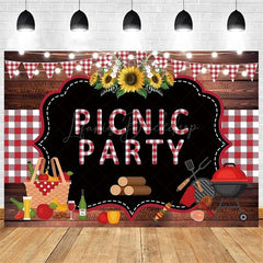 Lofaris It’s a Baby Q Summer Barbecue Shower Backdrop Red Plaid with Rustic Vibe Fun Outdoor Party Decoration