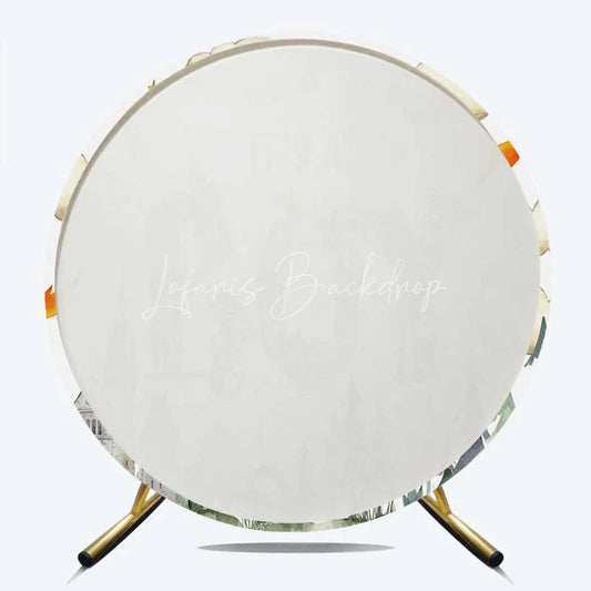 Lofaris Its a Boy Dragon Kingdom Round Backdrop Watercolor Fairytale Castle and Clouds Baby Background