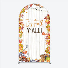 Lofaris It’s Fall Y’all Arch Backdrop for Autumn Party Football and Beer Tailgate Rustic Thanksgiving Decor