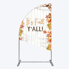 Lofaris It’s Fall Y’all Half Moon Arch Backdrop for Autumn Party Football and Beer Tailgate Rustic Thanksgiving Decor