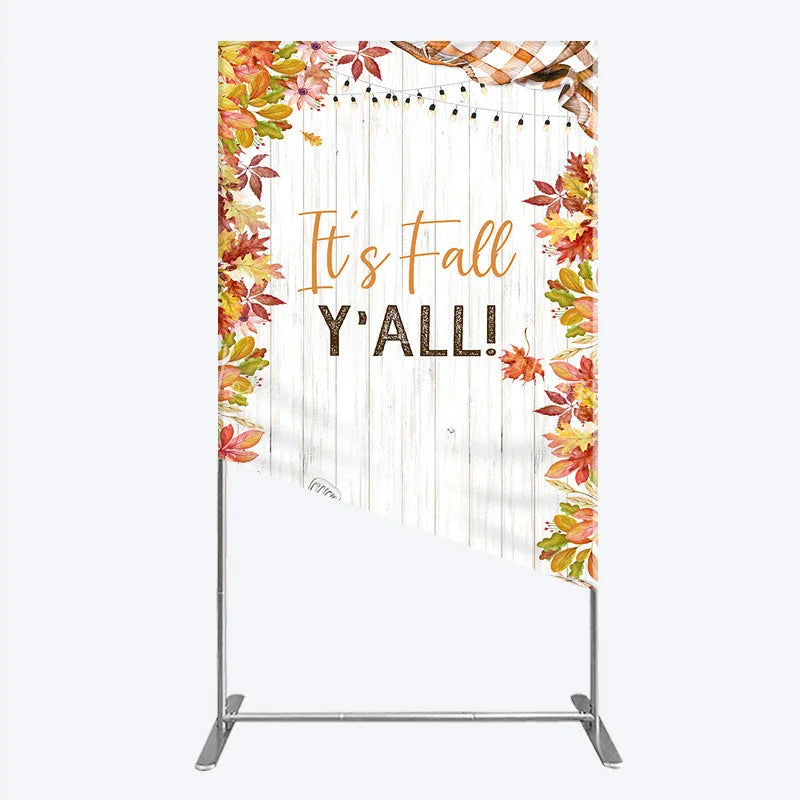 Lofaris It’s Fall Y’all Rectangle Backdrop for Autumn Party Football and Beer Tailgate Rustic Thanksgiving Decor