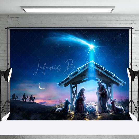Lofaris Jesus Birth Photography Christmas Night Backdrop