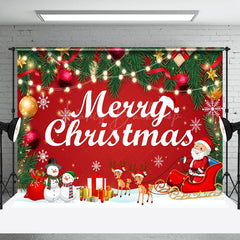 Lofaris Jingle Bells Merry Christmas Cozy Holiday Backdrop