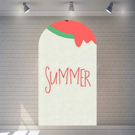 Lofaris Juicy Watermelon Slice Arch Backdrop Fun Cartoon Fruit Design Colorful Party Photo Booth Decor