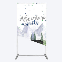 Lofaris Jungle Mountain Bear Forest Baby Shower Rectangle Backdrop