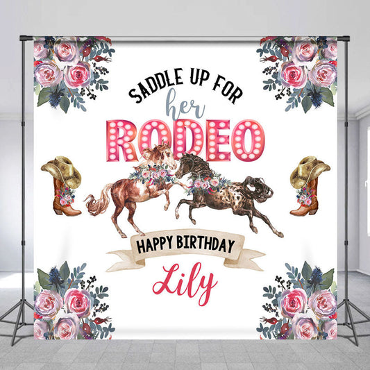 Lofaris Kentucky Derby Rose Custom Name Birthday Backdrop