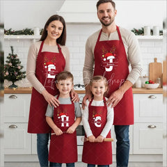 Lofaris Kids Christmas Family Apron Custom Name Holiday Kitchen Wear Personalized Gift for Little Helpers