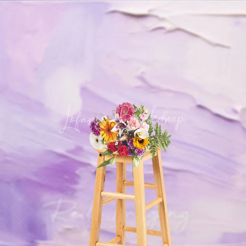 Lofaris Lavender and White Abstract Oil Painting Texture Photography Backdrop Artistic Portrait Photo Studio Prop