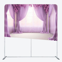 Lofaris Lavender Floral Curtains Square Tension Backdrop