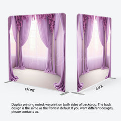 Lofaris Lavender Floral Curtains Square Tension Backdrop