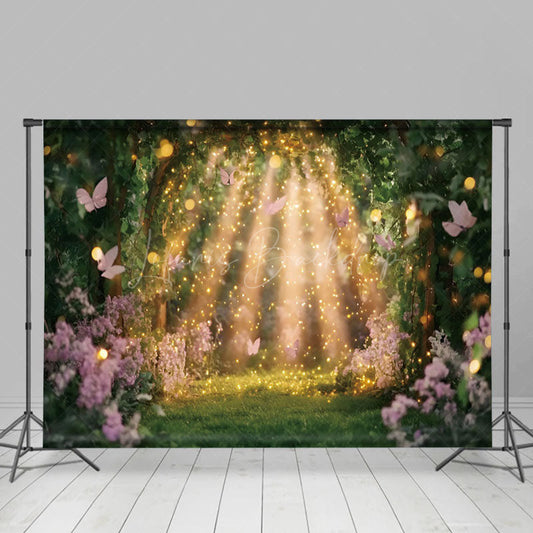 Lofaris Lavender Jungle Shiny Bokeh Halo Butterfly Backdrop