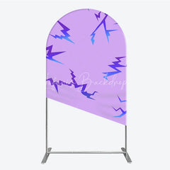 Lofaris Lavender Purple and Blue Lightning Pattern Round Top Arch Backdrop Modern Party Decor