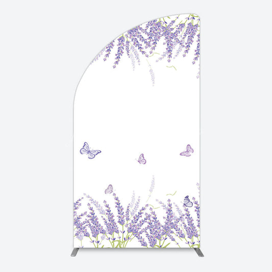 Lofaris Lavender Spring Butterfly Cute Wedding Half Moon Arch Backdrop