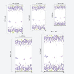 Lofaris Lavender Spring Butterfly Cute Wedding Rectangle Backdrop