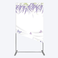 Lofaris Lavender Spring Butterfly Cute Wedding Rectangle Backdrop